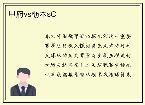 甲府vs枥木sC
